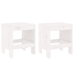 Ensemble de bistrot de jardin 3 pcs blanc bois de pin massif