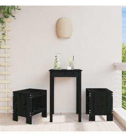 Tabourets de jardin 2 pcs noir 40x36x45 cm bois massif de pin