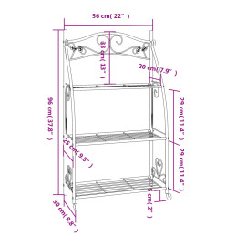 Étagère à fleurs Noir 56x30x96 cm Acier