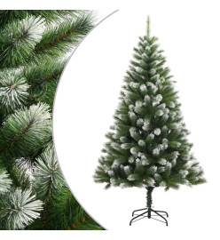 Sapin de Noël artificiel à charnières avec neige floquée 210 cm