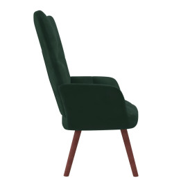 Chaise de relaxation Vert foncé Velours