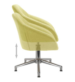 Chaise pivotante de salle à manger Vert Tissu