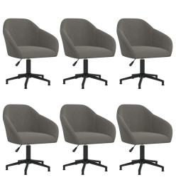 Chaises pivotantes à manger lot de 6 gris foncé velours