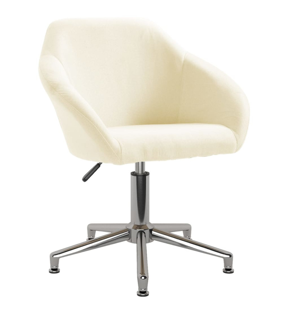 Chaise pivotante de bureau Crème Tissu