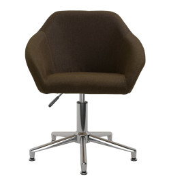 Chaise pivotante de bureau Marron foncé Tissu