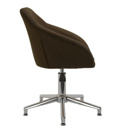 Chaise pivotante de bureau Marron foncé Tissu