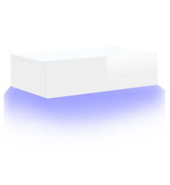 Meuble TV avec éclairage LED blanc brillant 60x35x15,5 cm