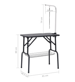 Table de toilettage réglable de chiens avec 1 boucle et panier