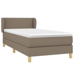 Lit à sommier tapissier avec matelas Taupe 90x190 cm Tissu