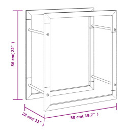 Portant de bois de chauffage 50x28x56 cm acier inoxydable