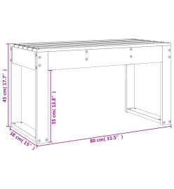 Banc de jardin 80x38x45 cm bois massif de pin