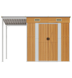 Abri de jardin avec toit prolongé marron clair 277x110,5x181 cm