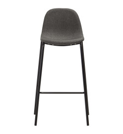 Chaises de bar lot de 6 gris foncé tissu