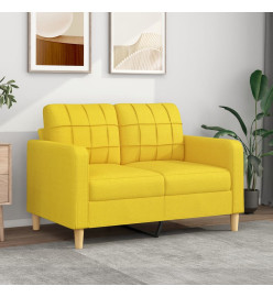 Canapé à 2 places Jaune clair 120 cm Tissu