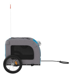 Remorque de vélo pour chien bleu et gris tissu oxford et fer