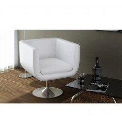 Chaises de bar lot de 2 blanc similicuir