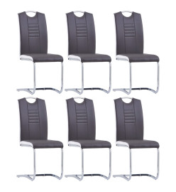 Ensemble de salle à manger 7 pcs Similicuir Gris