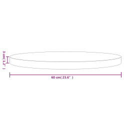 Dessus de table rond Ø60x3 cm bois de pin massif