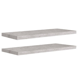 Étagères murales flottantes 2 pcs gris béton 80x23,5x3,8 cm MDF