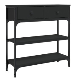 Table console noir 72,5x25x75 cm bois d'ingénierie