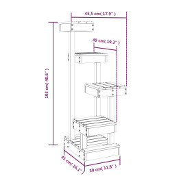 Arbre à chat 45,5x49x103 cm Bois de pin massif