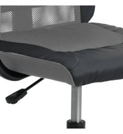 Chaise de bureau gris et noir tissu en maille et similicuir