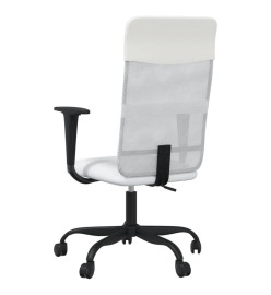 Chaise de bureau blanc tissu en maille et similicuir