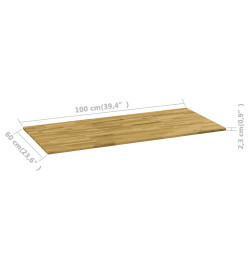 Dessus de table Bois de chêne Rectangulaire 23 mm 100x60 cm