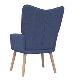 Chaise de relaxation avec tabouret Bleu Tissu