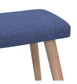 Chaise de relaxation avec tabouret Bleu Tissu