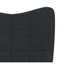 Chaise à bascule avec tabouret Noir Tissu