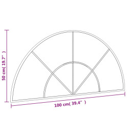 Miroir mural noir 100x50 cm arche fer