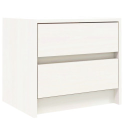 Table de chevet blanc 40x31x35,5 cm bois de pin massif