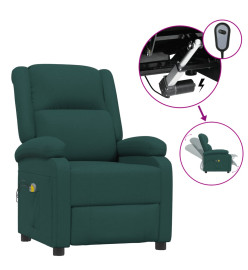 Fauteuil électrique de massage Vert foncé Tissu