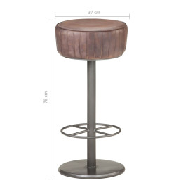 Tabouret de bar Marron Cuir véritable