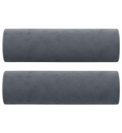 Coussins décoratifs 2 pcs Gris foncé Ø15x50 cm Velours