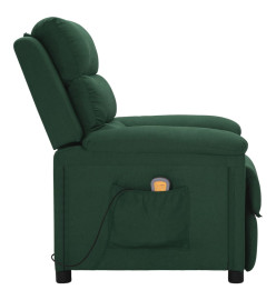 Fauteuil de massage Vert foncé Tissu