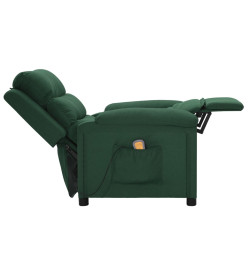 Fauteuil de massage Vert foncé Tissu