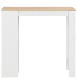 Table de bar avec étagère Blanc 110x50x103 cm