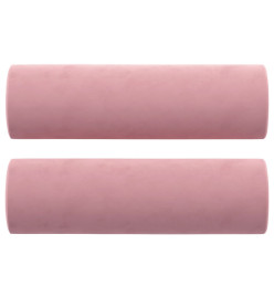 Coussins décoratifs 2 pcs Rose Ø15x50 cm Velours