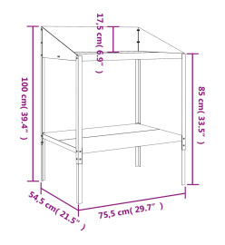 Support pour plantes anthracite 75,5x54,5x100cm acier galvanisé