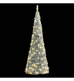 Sapin de Noël artificiel escamotable neige floquée 50 LED 120cm