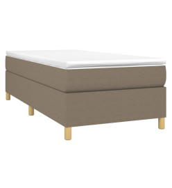 Lit à sommier tapissier avec matelas Taupe 90x190 cm Tissu