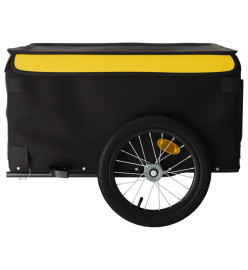 Remorque pour vélo noir et jaune 45 kg fer