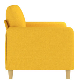 Canapé à 2 places Jaune clair 120 cm Tissu