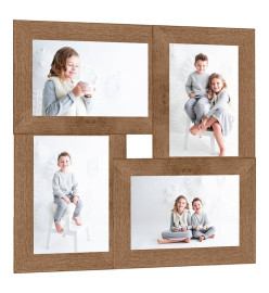 Collage de cadres photo pour photo de 4x(13x18 cm) Marron MDF