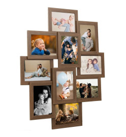 Collage de cadres photo de photo 10x(10x15 cm) Marron clair MDF