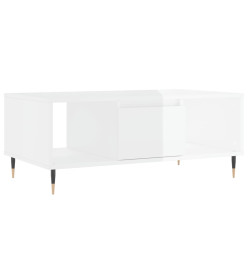Table basse Blanc brillant 90x50x36,5 cm Bois d'ingénierie