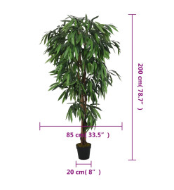 Manguier artificiel 1050 feuilles 200 cm vert