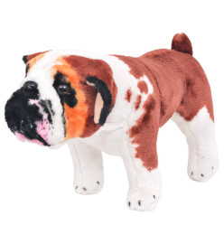 Jouet en peluche Chien de race Bulldog Marron et blanc XXL